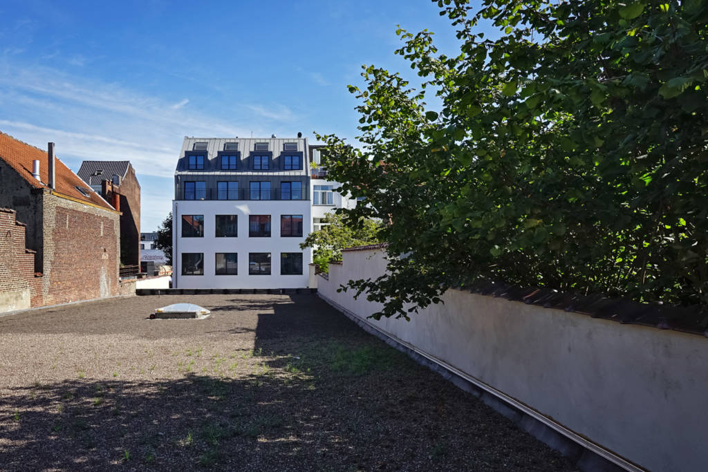 The new facade of a student housing project on Boondael Street Brussels